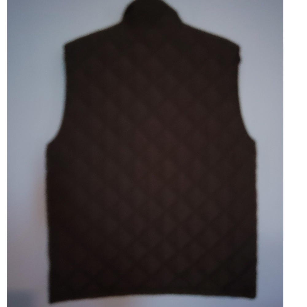 Tahari Womens Quilted Puffer Vest Brown SnapFront Stand Collar Sleeveless Jacket - Picture 2 of 5